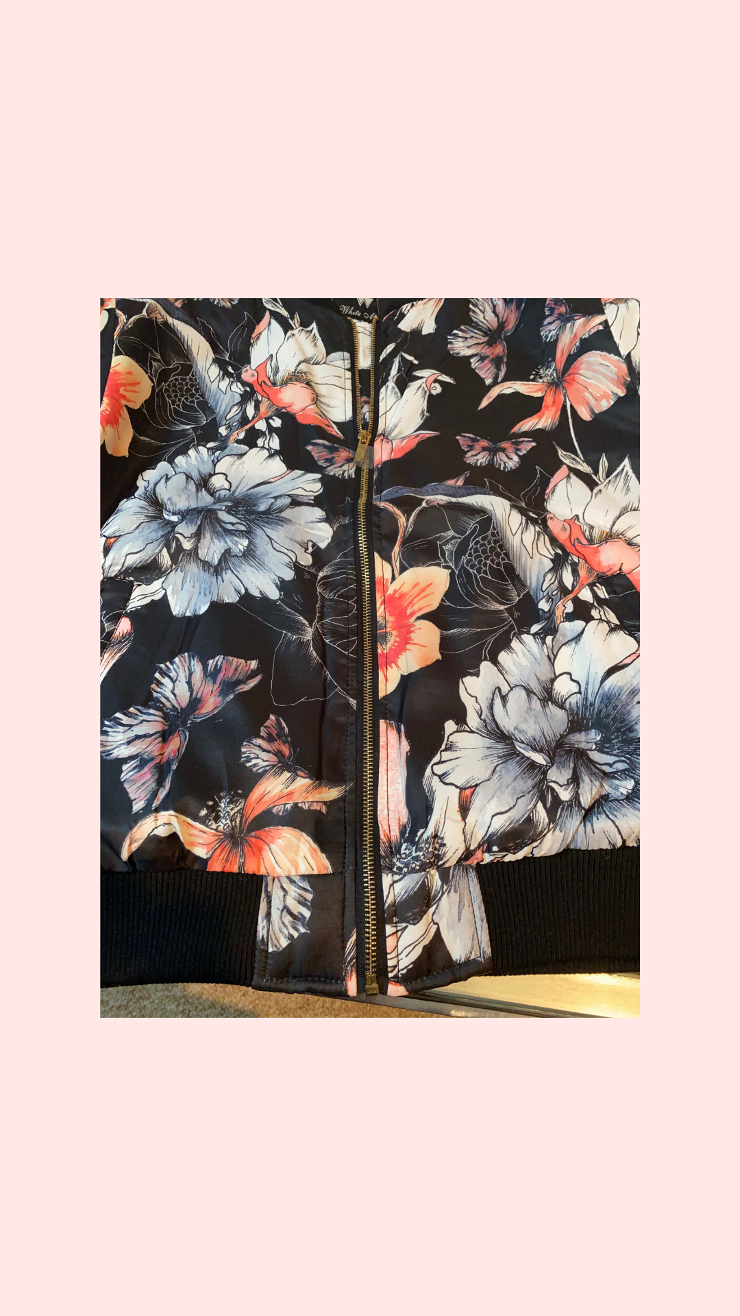Midsize  and Curvy size Floral Bomber Jacket