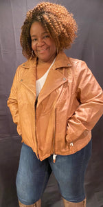 Curvy Plus Faux Leather Jacket 1