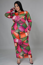 Load image into Gallery viewer, Curvy Plus Multi Print Maxi Sheer Dress
