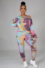 Load image into Gallery viewer, Curvy Straight Three Piece Tye Dye Jogger Set
