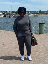 Load image into Gallery viewer, Curvy Plus Two Piece Crop Lounge Set
